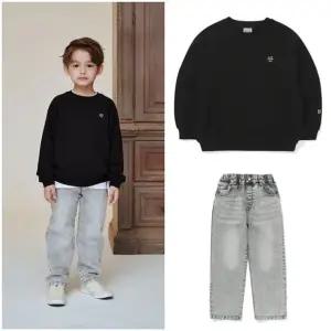 [갤러리아] 빈(BEEN)블랙 맨투맨/그레이 워싱 팬츠 세트(BA11TS04BK/PT02GY)