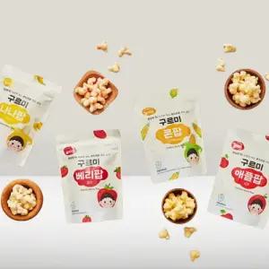 [퓨어잇] 구르미팝 야채 스위트 퍼프 아기 과자 4봉세트 부드러운 아이 간식