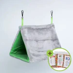 [하프클럽/올펫몰]삼각밍크 앵무새침대(대) 버드텐트 소동물 보온용