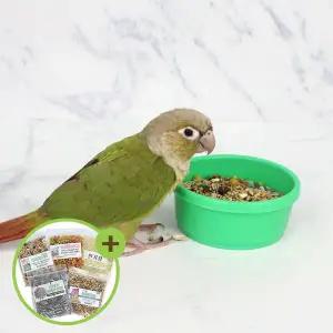 [하프클럽/올펫몰]원형 모이통 앵무새 플라스틱 급식기 급수기 새모이통