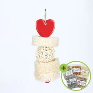 [하프클럽/올펫몰]수세미 하트꼬치 등나무공 앵무새 장난감 버드토이