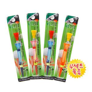 코비스 골프티꽂이 비거리 방향성 저항감소 우레탄 스프링티 VSTEE/4세트묶음