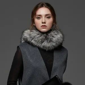 [라벨르]라벨르by신영모피 노블 폭스렉스 패치 머플러_실버