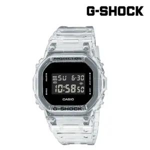 [롯데백화점]지샥 스켈레톤 DW-5600USKE-7DR MAIN 클리어 투명밴드 스퀘어 블랙다이얼