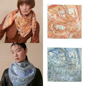 에르메스 Les Folies du Faubourg 실크 여성 스카프 90 2컬러 H004147S