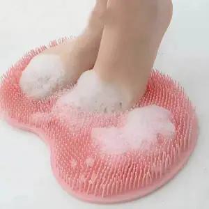 [동네일등]만능풋브러쉬 실리콘 벽부착등브러쉬 발각질 마사지