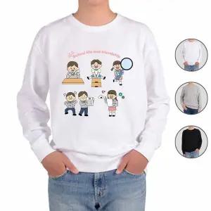 [하프클럽/알티피아]맨투맨 전색상 우정과 즐거운 학교생활 8 프린트셔츠