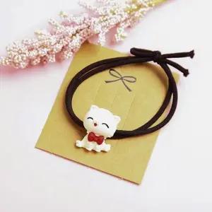 헤어끈 일상헤어밴드 팔찌 학생 캣 캐릭터 두줄머리끈