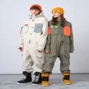 일체형 스노우 보드복 방수 점프슈트 겨울 스키복 바람막이 엔비 핑크