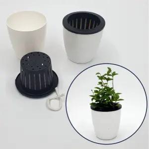 자동급수 저면관수 화분 중형 원형 물받이 일체형