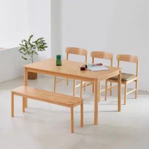 루빈 알로 6인 원목 식탁세트 (의자3+벤치)