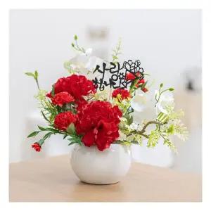 고급 카네이션 서양난 감사 선물 화분 set 28cm 조화 어버이날