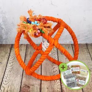 [하프클럽/올펫몰]지구본 로프 횃대(대) 앵무새횟대 장난감 앵무새그네