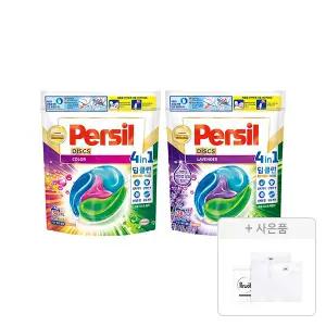 퍼실 디스크 4in1 딥클린 캡슐세제 컬러 38개입, 1개+라벤더 38개입, 1개+증정(세탁망 2종(M,L), 1개)