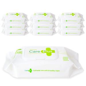 케어플러스 엠보싱 물티슈 72매 캡형 10팩 비츄인 M007