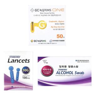 녹십자MS 원 ONE 혈당시험지 당뇨혈당체크지 세트 (시험지50매+침100+솜100) - 28년 01월