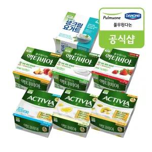 [풀무원다논] 액티비아 컵 24개 골라담기 (80gX4입X6) / 플레인,딸기,복숭아,생크림요거트 외