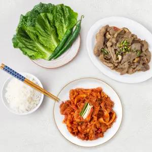 꿀맛나는세상 한돈 양념육 1kg (간장불고기 500g + 제육볶음 500g) (냉장) 돼지고기 뒷다리