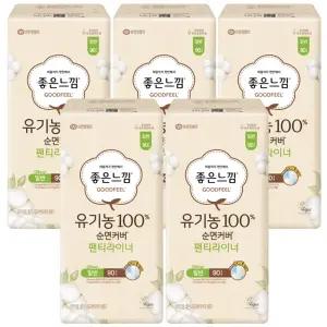 (대용량) 좋은느낌 유기농순면 일반 라이너 90매 x5개