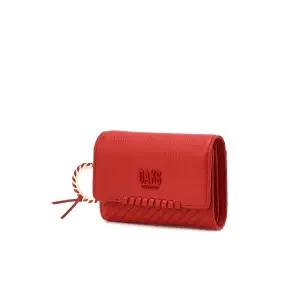 [롯데백화점]닥스 액세서리 [선물포장/쇼핑백동봉] [HOUSE CHECK] 레드 패턴배색 소가죽 반지갑 DCWA4F146