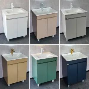 [라비앙] 시크 매립형 욕실 하부장 600+세면기  수전 팝업 트랩 미포함-필요시 추가구매) 7color 중 선택