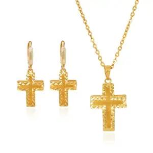 여자 순금 목걸이 귀걸이 세트 15g [십자가 샤인컷팅]