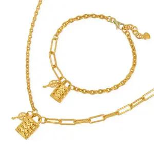 여자 순금 목걸이 팔찌 세트 22.5g [컷팅 자물쇠]