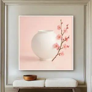 복들어오는 뷰티 매화 달항아리 그림 캔버스 꽃그림액자