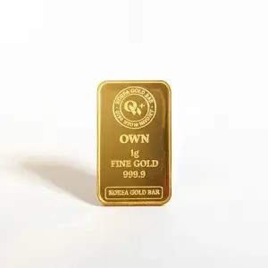 순금 프레스 골드바 사각형 미니 골드바 금테크 기념 선물 1g