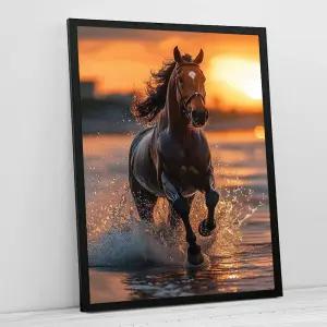 말 그림 액자 붉은말 포스터 풍수 A4 개업선물 사업운 현관 인테리어