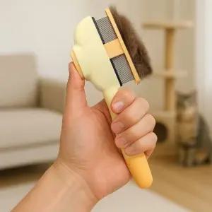 고품질 몽실펫 원터치 슬리커 브러시 고양이빗 강아지 털관리 (WFKDZ7O)