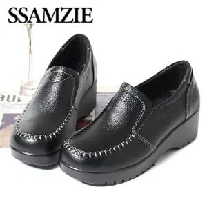 쌈지(정품) 천연소가죽구두 효도화 컴포트화 워킹화 5센치굽