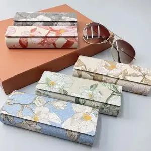 패션 아이템 꽃무늬 나뭇잎 부드러운 스웨이드 안감 오픈형 선글라스 안경 케이스 안경케이스