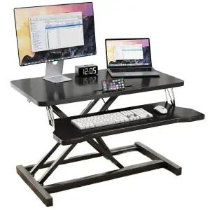 높이조절 모니터 거치대 스탠딩 접이식 블랙 테이블 선반