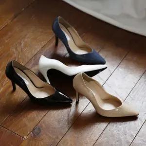 국내생산 에나멜 물결 스틸레토 여성 하이힐 구두 국산 하객