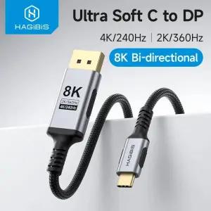 HDMI케이블 Hagibis 8K USB C-DisplayPort 14 케이블 슈퍼 양방향 Type-c-DP 재생률 2K165Hz 4K144Hz 240Hz