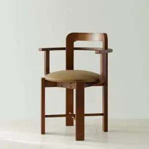 오르 원목 팔걸이 의자 1개 가죽좌판)