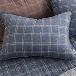 체크 사계절 차렵 베개커버 배게커버 50x70 블루 밴딩침대패드 침대패드