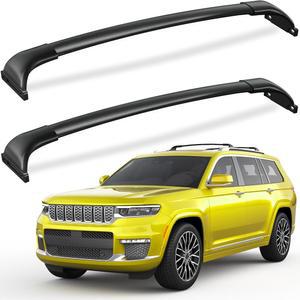 2021-2026 지프 그랜드 체로키 L 3열 및 2022 2024 2026 WL 2열, 올메탈 알루미늄 루프 레일 크로스바 루프탑 카고바와 호환되는 펑유 루프랙