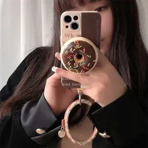 유니블링 갤럭시 A시리즈 초코 도넛 톡 그립 링 스트랩 케이스