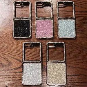 유니블링 갤럭시 z플립 6 5 큐빅 라인 데코덴 펄 글리터 케이스