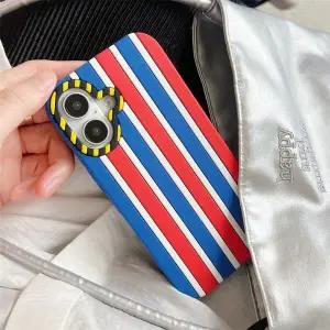 유니블링 아이폰 16 15 14 13 유니크 3색 줄무늬 실리콘 케이스