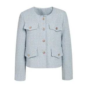 [JJ지고트](광주신세계)베이직 골드버튼 플랩 트위드자켓 GR2N0JK231