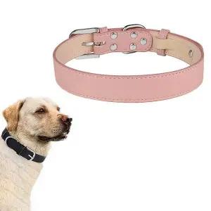강아지 BL99SZ86 가죽 목줄 리드줄 세트 조절가능 산책 외출용 펫목걸이 반려동물 애견용품