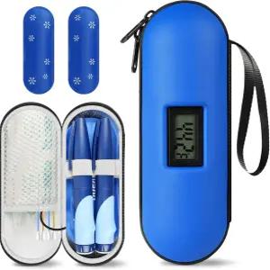 디지털 온도계 TSA 승인을 받은 SARLAR 컴팩트 인슐린 쿨러 하드 트래블 케이스 휴대용 보호를 위한 약물