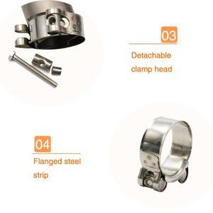 슬립 온 바이크 오토바이 머플러 클램프 키트 용 호환  2663mm 스테인레스 스틸 배기 클립