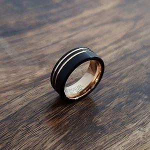 남녀공용 사이드 더블라운딩 텅스텐 반지 T72