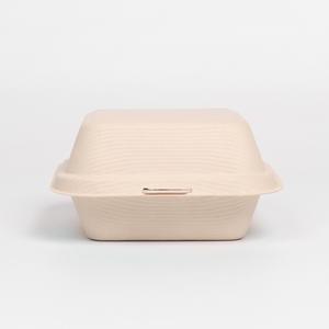 [KO] 일회용 포장 배달 테이크아웃 뚜껑일체형 햄버거 펄프 용기 크라프트 500개