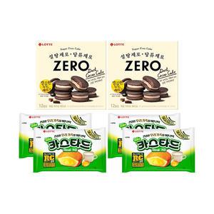 롯데웰푸드 제로카카오 케이크 171g, 2개 + 카스타드 오리지널 460g (230g, 2입), 2개