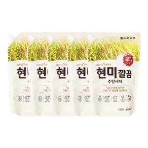 유한양행 주방세제 리필 현미 깔끔 1L x 5개
